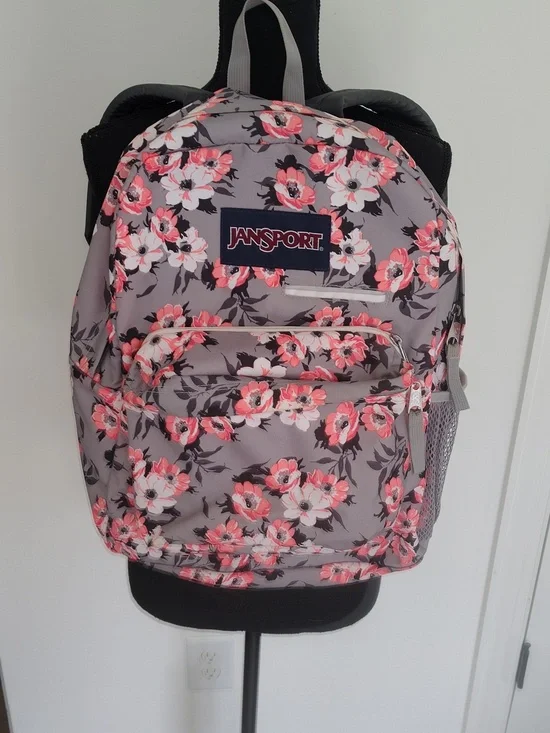 JanSport THE DIGIBREAK Coral Sparkle Pretty Posey Backpack - Picture 2 of 16